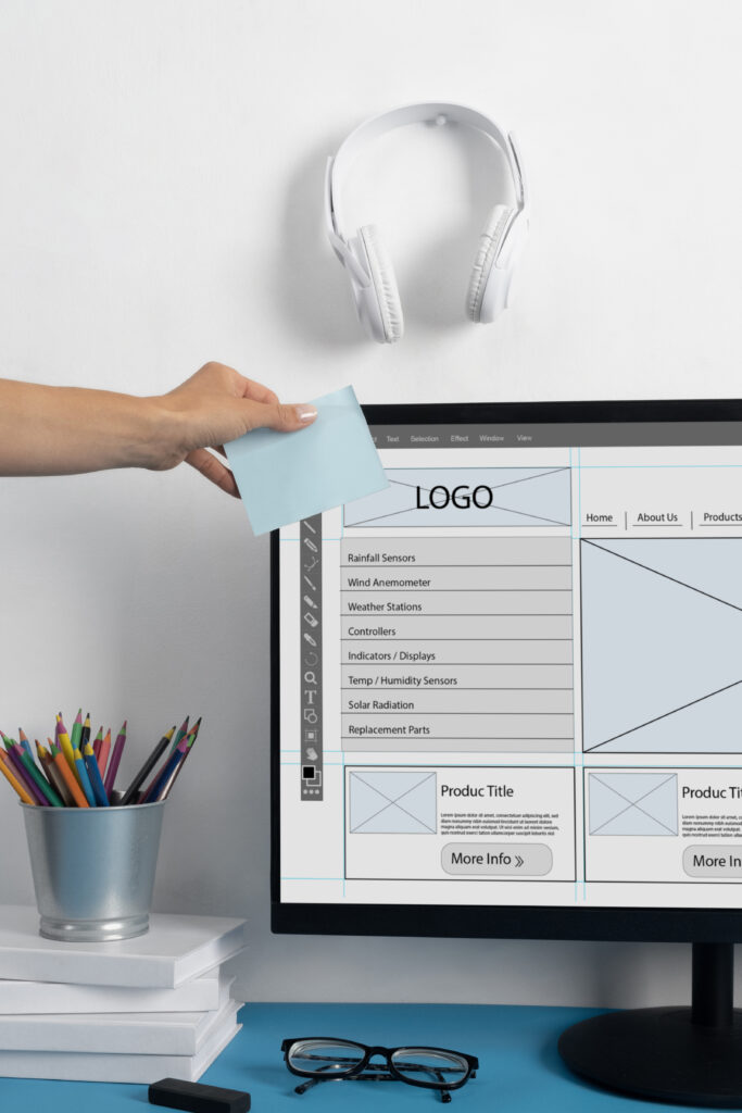 webdesign on screen